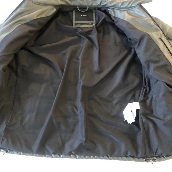 ZARA FAUX LEATHER PUFFER JACKET - Picture 7 of 8